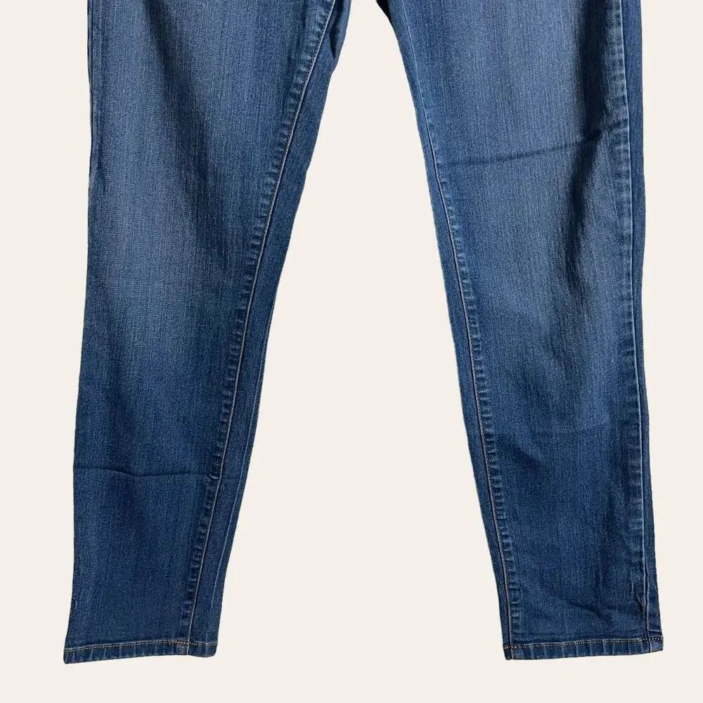 Free People Straight Mid-Rise Stretch Denim Crop Casual Blue Jeans Size 28